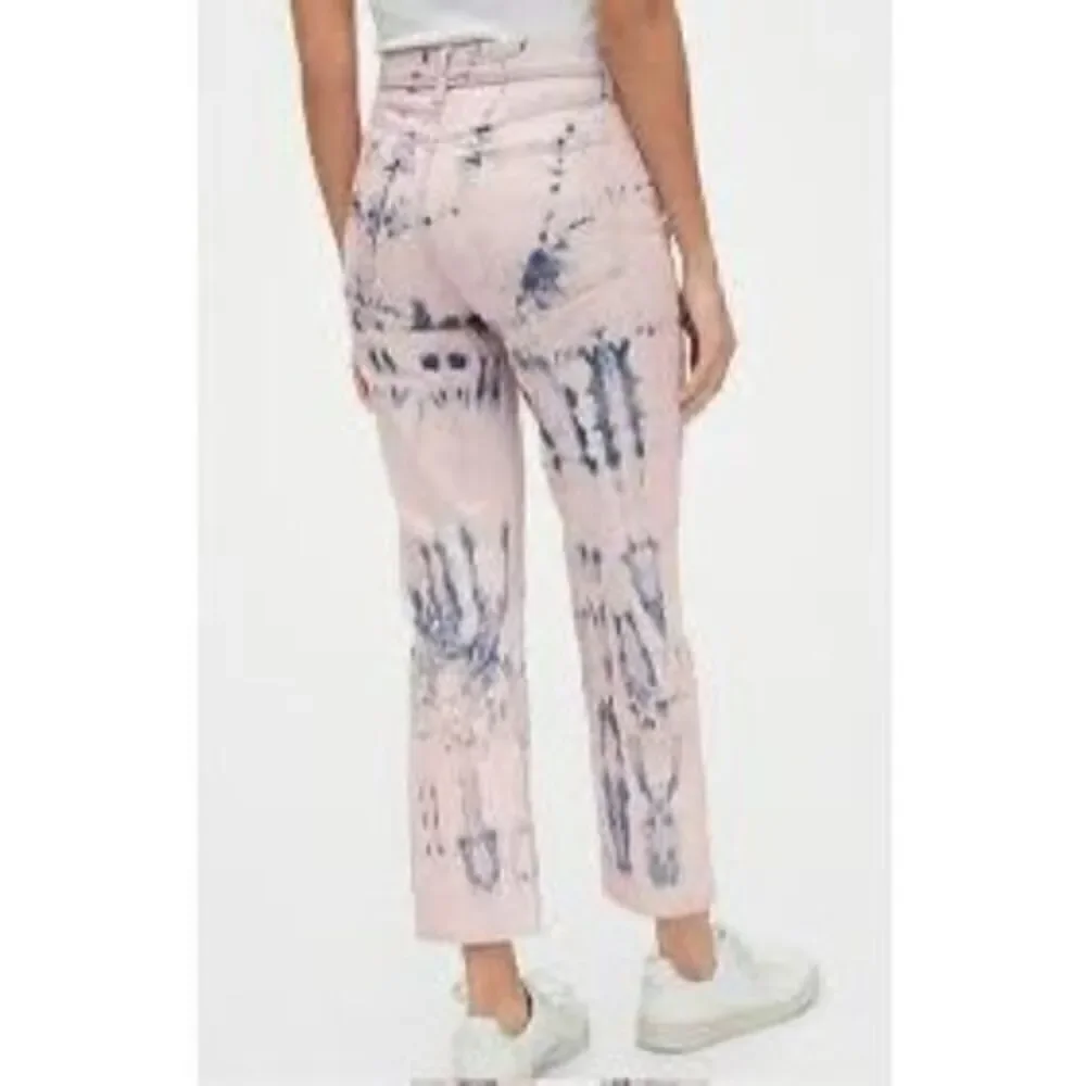 GAP | cheeky straight high rise light pink tie-dye jeans 12/31 NWT